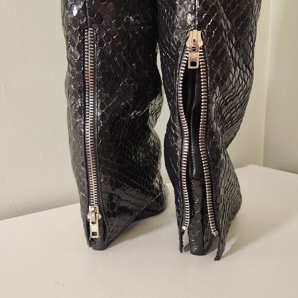STEVE MADDEN NWT Women's Black Paley Snake Embossed Boot, Size 6 - Picture 8 of 12